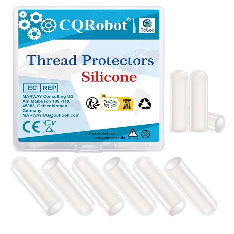 CQRobot Silicone End Caps 50pcs 1/5 Inch High Temp Protective Flexible Screw Thread Protectors Bolt Covers Screw Caps Kit for Metal Tube Rod - Image 1